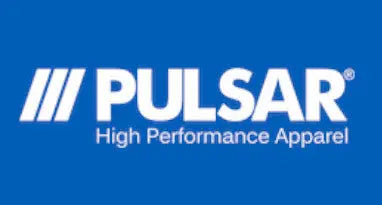 Pulsar Logo in white on a blue background