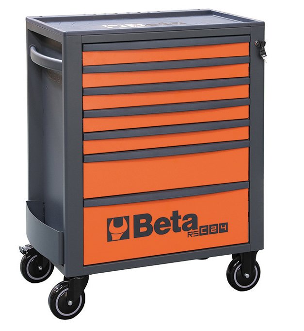 Beta 024004071 RSC24/7 Mobile roller cabinet in Orange with grey sides