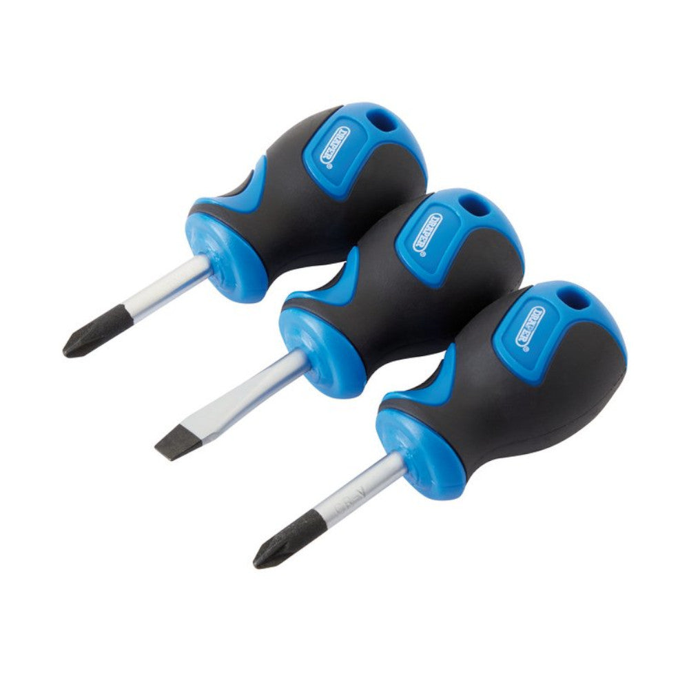 Draper Stubby Soft Grip Screwdriver Set 3 Piece 32604