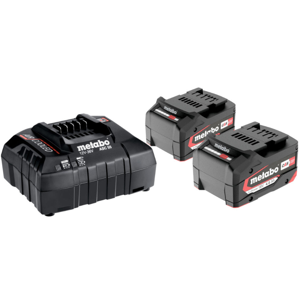 Metabo 18V Basic Set 2x4.0Ah LiHD Batteries ASC55