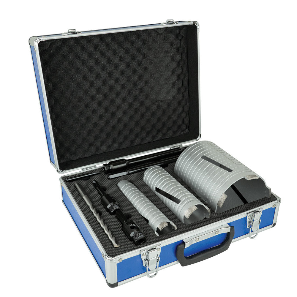 Mexco 9 Piece DCX90 Slotted Dry Diamond Core Drill Set | A10DCDKIT37