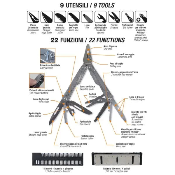 Beta 1778MT 22 Function Multipurpose Tool Complete With Bits & Sheath Beta