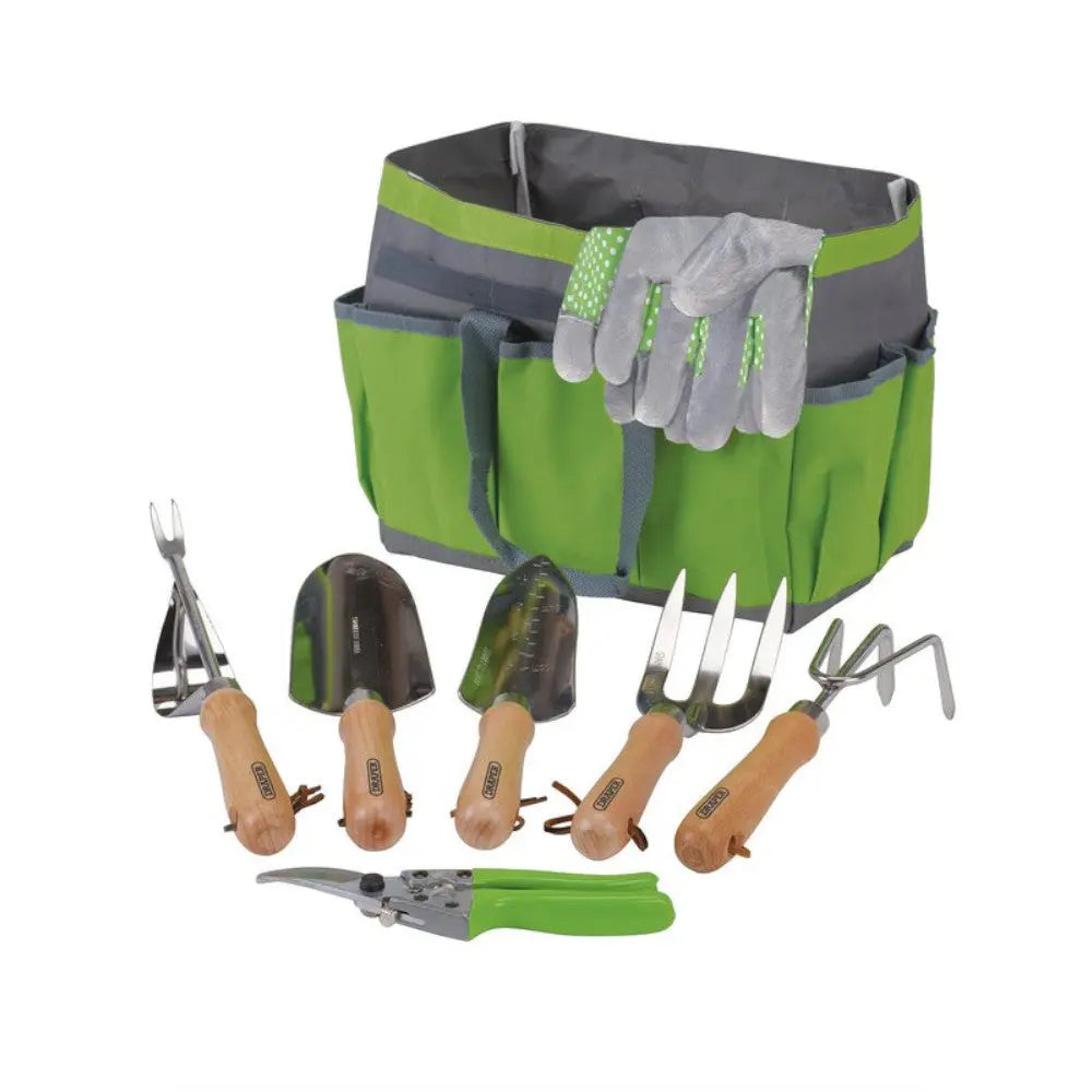 Draper 08997 Stainless Steel Garden Tool Set with Storage Bag (8 Piece) Electro South West Ltd