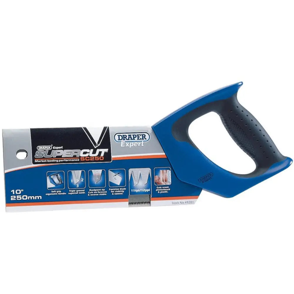 Draper Expert Supercut® Soft Grip Hardpoint Tenon Saw, 250mm /10" Electro South West Ltd