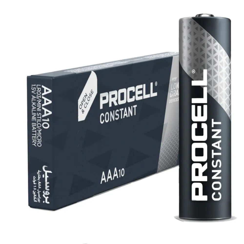 Duracell PC2400 Procell Alkaline Constant Industrial Batteries AAA, 1.5V (Pack of 10) Electro South West Ltd