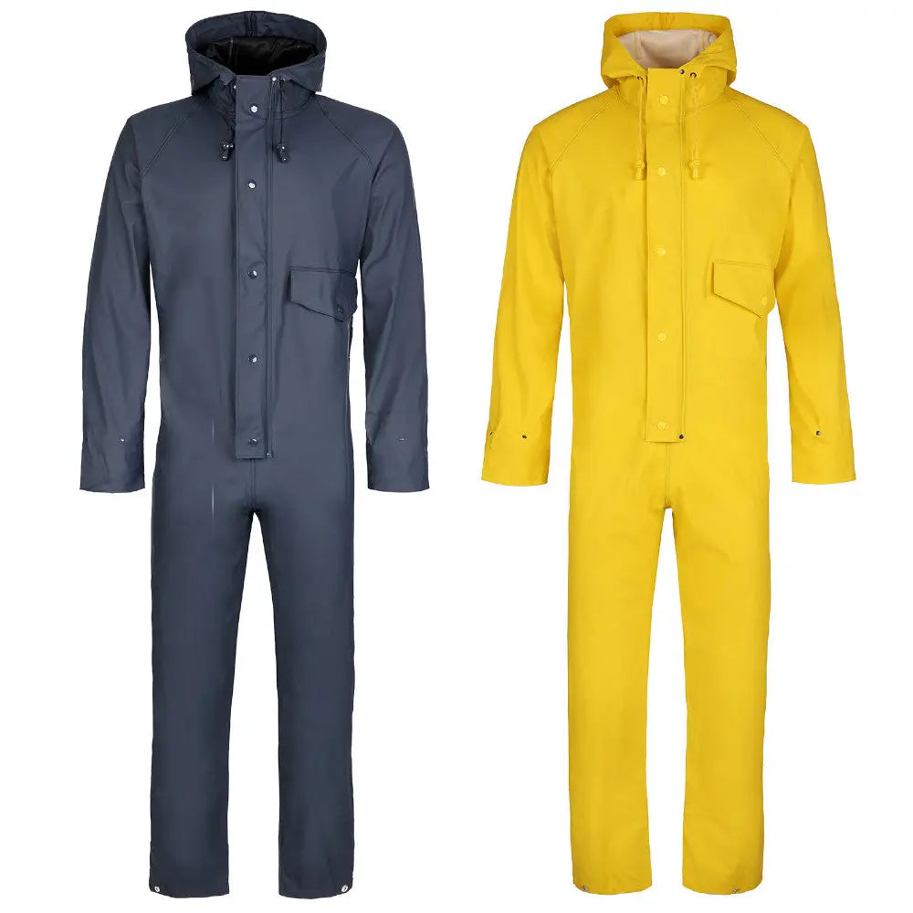 Fort 320 Waterproof Flex Coveralls in Navy & Yellow Electro South West Ltd