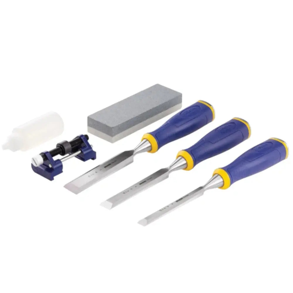 Irwin Marples MS500 ProTouch™ All-Purpose Chisel Set, 3 Piece + Sharpening Kit Electro South West Ltd