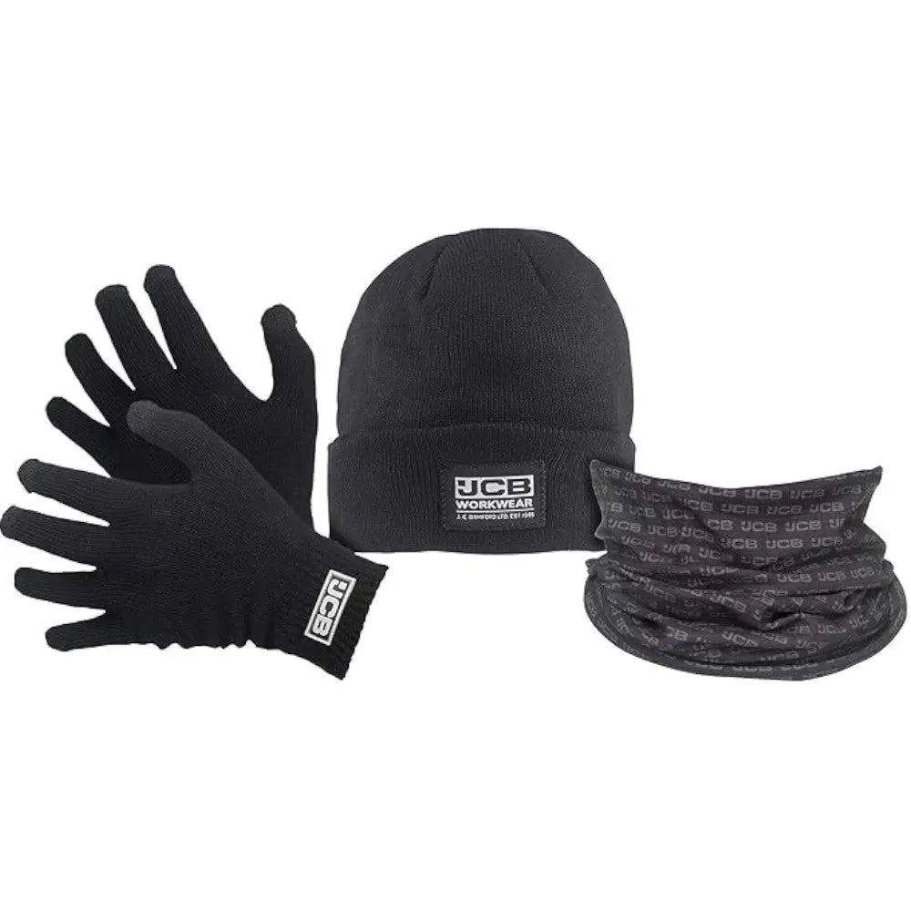 JCB Winter Set (Hat, Snood & Gloves with Touch Screen Tips) D+ZH Electro South West Ltd