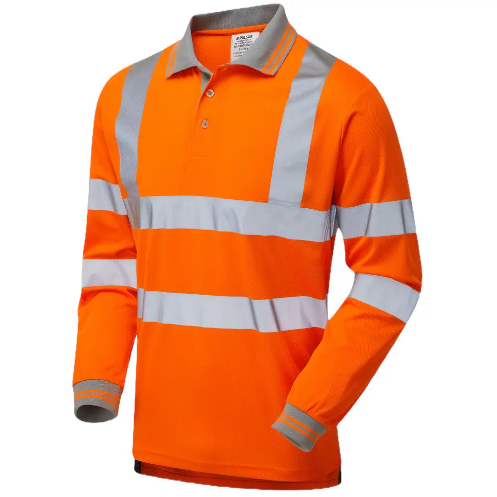 Pulsar® PR470 Protect Hight Viz Orange Long Sleeve Polo Shirt Electro South West Ltd