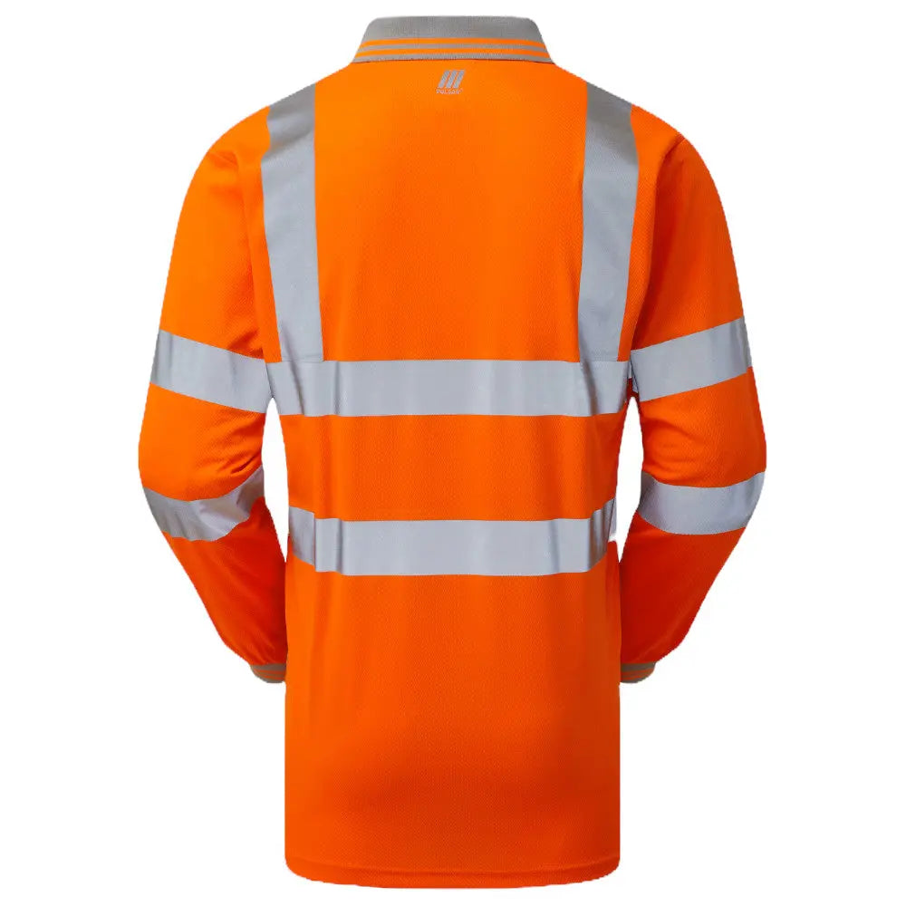 Pulsar® PR470 Protect Hight Viz Orange Long Sleeve Polo Shirt Electro South West Ltd