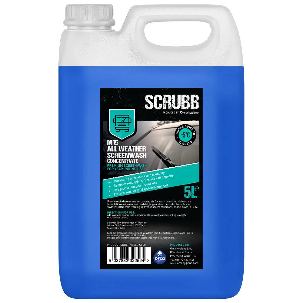 SCRUBB M15 All Weather Screen Wash Concentrate 5 Litre Scrubb