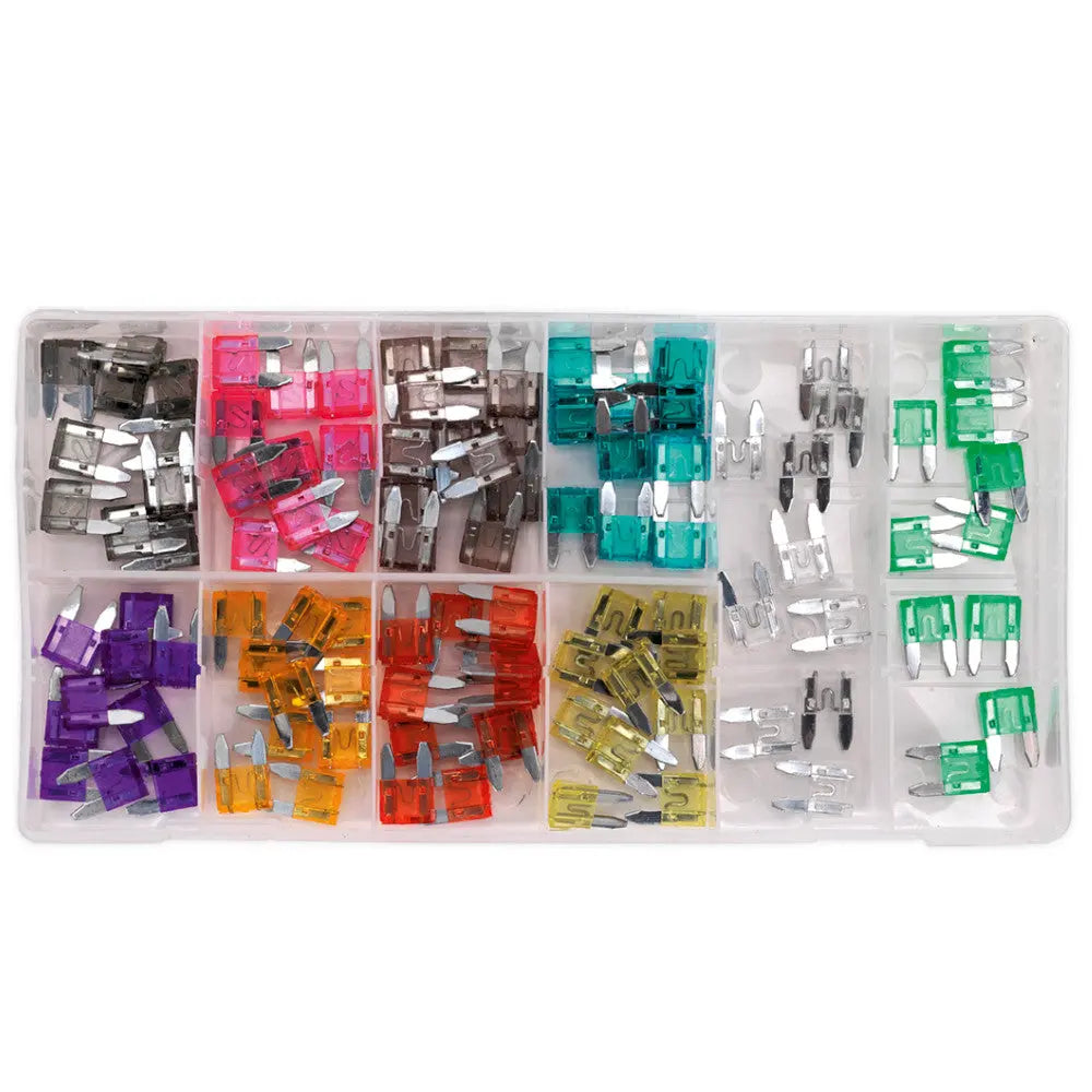 Sealey BCF100 Automotive Mini Blade Fuse Assortment 100pc Electro South West Ltd