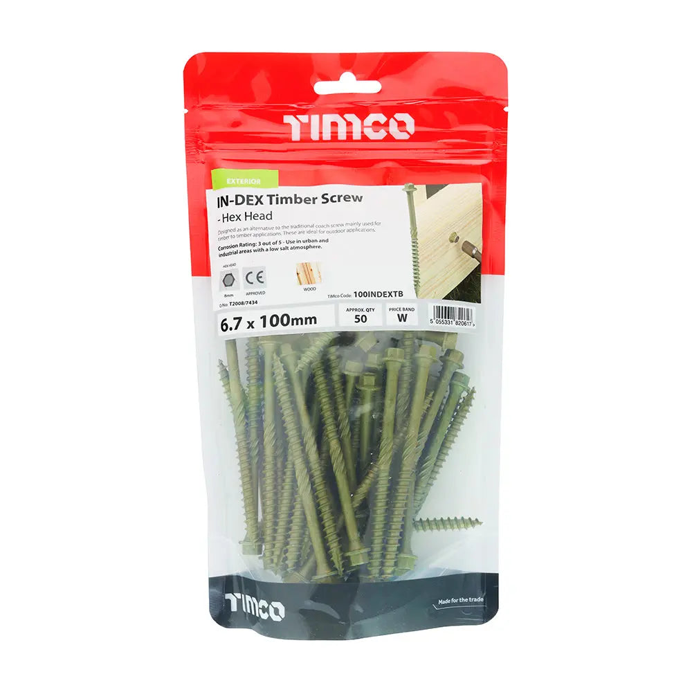 Timco In-Dex Hex Head Exterior Timber Screws Green Electro South West Ltd