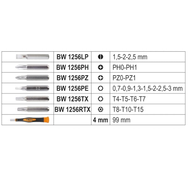 Beta 1256/C21-1 Set of 21 Bits With Magnetic Bit Holder, In Plastic Case (012560122)