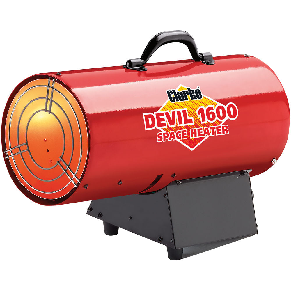 Clarke Devil 1600 36.6kW Propane Gas Fired Space Heater (230V) - Powerful Industrial Heater, available at Electro South West Ltd in Bridgwater, Somerset