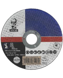 Metal Cutting Discs 125x2.5x22.23mm (5"x3/32"x7/8") - Flat
